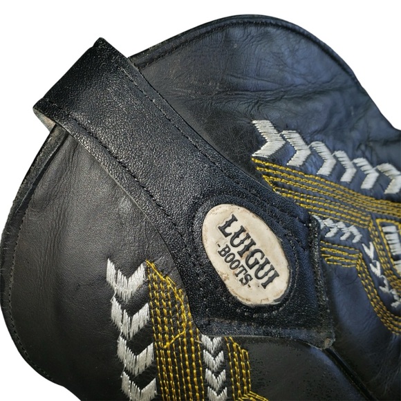 Luigui Womens Western Cowboy Boots Sz 10 Hand Made Cowhide Leather Embroidered - Picture 9 of 13